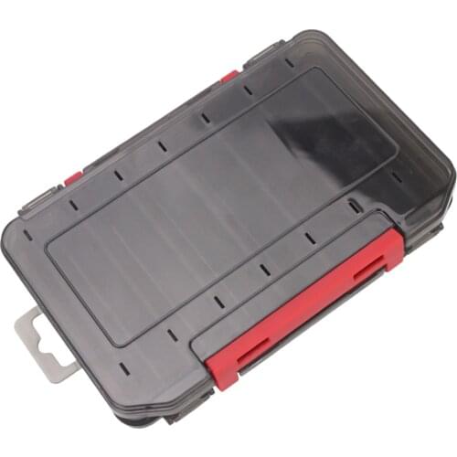 Jigs Box Fishing Lures Hook Accessories Container 12/14 Compartments Case - Black 14 Compartments, as described