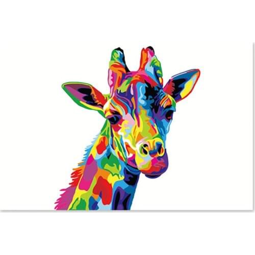 Digital oil painting abstract color giraffe hand-made gift new house Diy by numbers hand painted picture