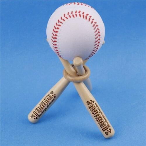 Mini baseball bat rack holder golf ball Storage set display laser engraved wood custom award gift for groommen lover husband BF