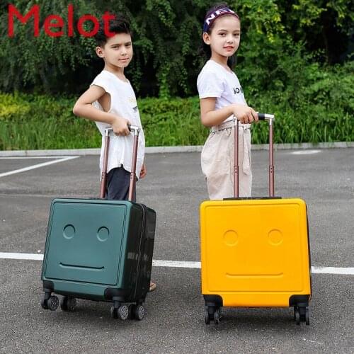 Childrens Trolley Case 18-Inch Childrens Boarding Bag Baby Luggage Suitcase Four-Wheel Universal Wheel Cartoon Luggage