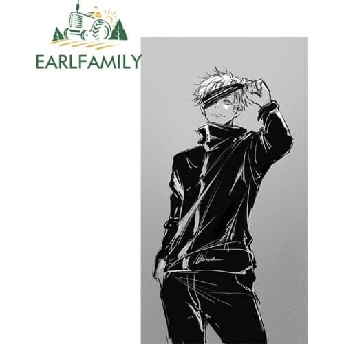 EARLFAMILY 13cm x 7.1cm for Jujutsu Kaisen Gojo Satoru Car Stickers Vinyl Personality Anime Waterproof Window Trunk Decal