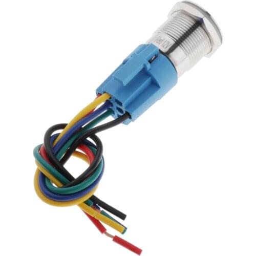 Latching Metal Engine Start Ignition Button Self-Reset for Vehicle Red Light