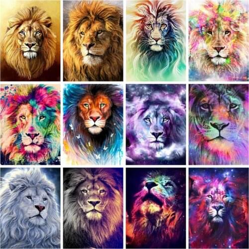 HUACAN 5d Diy Diamond Painting Lion Sticker Decor Diamond Embroidery Mosaic Fantasy Animal Cross Stitch Diamond Art