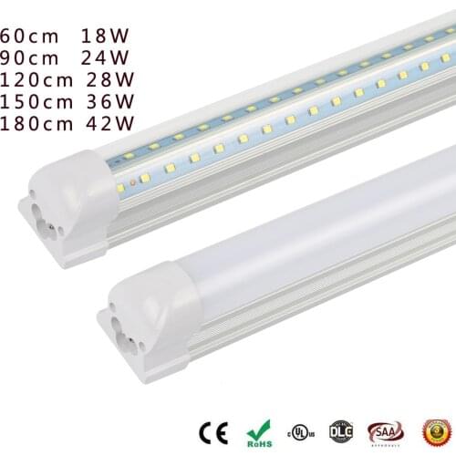 V-Shape Integrated LED Tube Lamp 2FT 3FT 4FT 5FT LED Bulbs Super Bright Led Fluorescent Light bombillas led AC 85-265V 10pieces