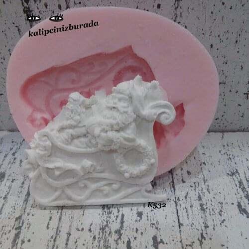 Kızaklı Noel baba silikon kalıp