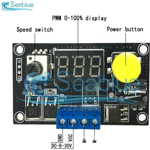 DC 6V 12V 24V 8A 16kHz PWM DC Motor Speed Controller Regulator Governor LED Digital Display Adjustable Speed Control Switch