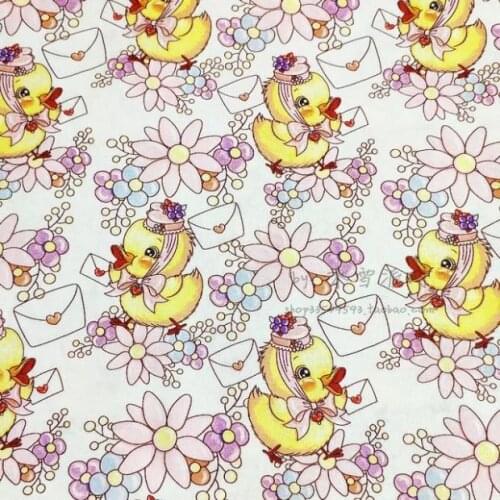 Cartoon Ducks Envelope Flowers Print 100% Cotton Fabric for Girl Clothes Hometextile Cushion Cover Curtain DIY 105cm Width