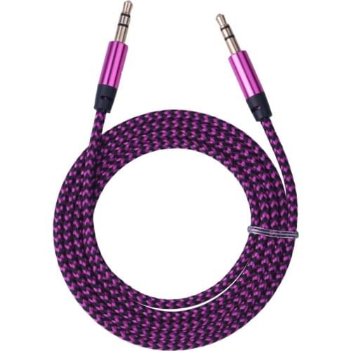 Nylon Jack Audio Cable 3.5 mm to 3.5mm Aux Cable Male to Male Kabel Gold Plug Car Aux Cord for speaker