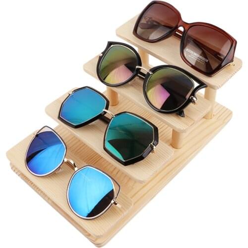 New Arrival Assembleable Bamboo Sunglasses Stand Glasses Display Jewelry Holder Bracelet Watches Show Product 2-4 Layers Options
