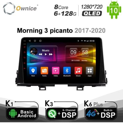 Ownice Android 10.0 DVD GPS Navi Car Stereo for Kia Morning 3 picanto 2017 - 2020 4G LTE DSP SPDIF Radio Auto Headunit 6G+128G