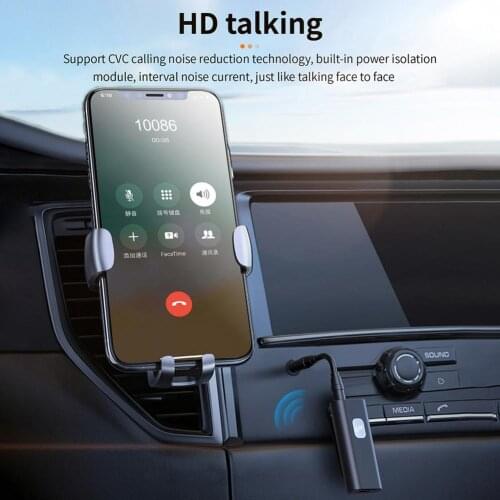 Rechargeable Portable Bluetooth 5.0 Audio Receiver 3.5mm AUX Adapter ABS+PC For Car Speaker Bluetooth Hands-free Cal TF Card