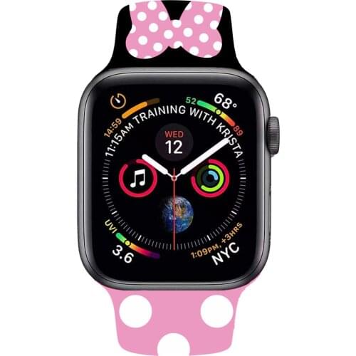 Printing Silicone Strap For Apple Watch 6 band 44mm 40mm for Iwatch band 38mm 42mm Bracelet correa For Apple Watch 6 SE 5 4 3