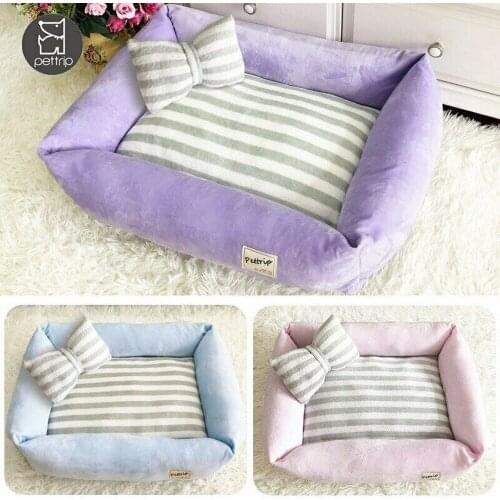 Detachable Pet Beds Warm Sleeping Cotton Puppy Bed Washable Cloth Kennel Bottom