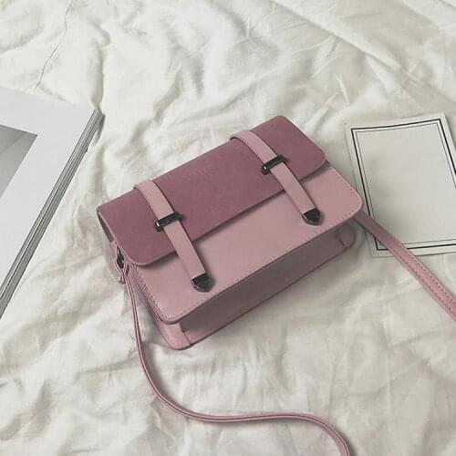 Korean Women Mini Shoulder Bag Square PU Leather Buckle Dual Arrows Lady Girl Messenger Crossbody Bags New