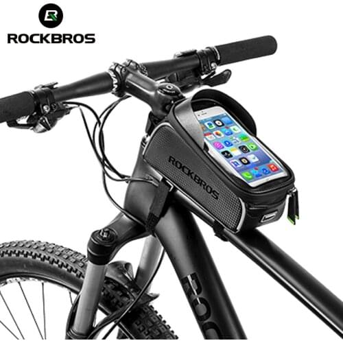 ROCKBROS Cycling Bag MTB Bike Bicycle Waterproof Top Tube Frame Saddle 6 Inch Touch Screen Bag Phone Case Bicycle Accessories