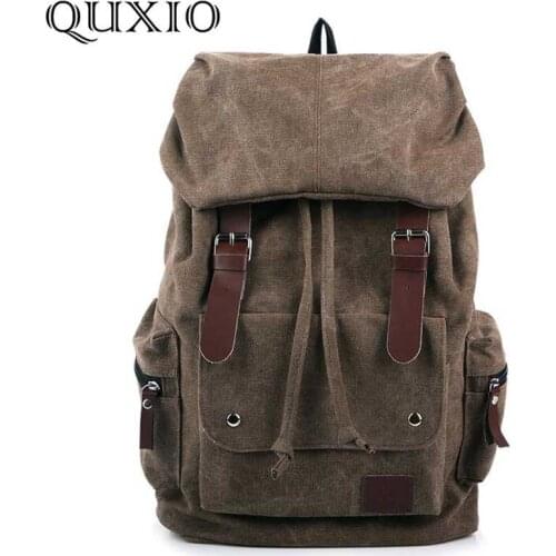 Thick washable canvas Unisex backpack fashion brand large capacity blanket roll leisure travel bag mens bag tide CZ197