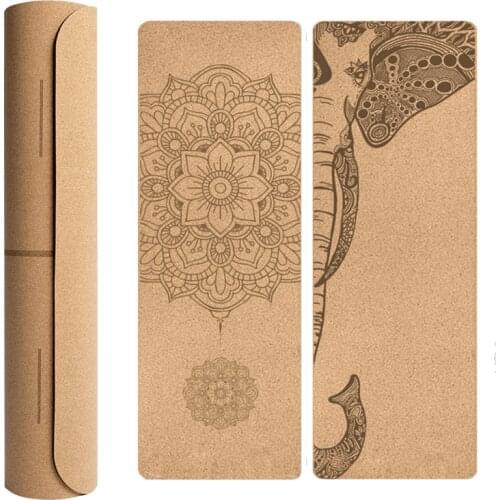Unique Design Natural Cork TPE Yoga Mat Sports Mats Pilates Slim Aerobic Exercise Pads Non-slip Absorb Sweat Odorless Mat 4mm