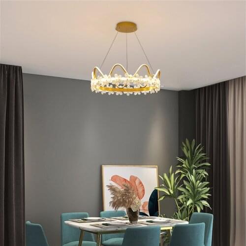 High-end crown shaped chandelier with good quality crystals and silicone lamp cover, Living room bedroom lighting LED lamps