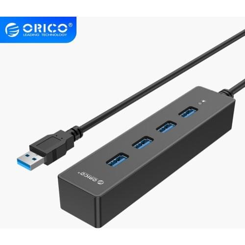 ORICO W8PH4-U3 4-port USB3.0 High-speed Hub, 30cm Conjoined Data Cable Blue LED Indicator 5Gbps Fast Transmission