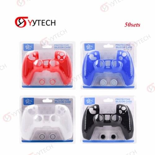 YYTECH 50sets Gamepad Silicon Protective Case with 2 Thumbstick Caps for PS5 Controller Accessories