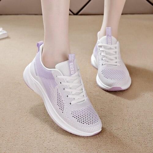 Women Tennis Shoes Breathable Mesh Lace-Up Womens Sneakers Casual Outdoor Gym Shoes Woman Sport Shoes Ladies Athletic Shoes