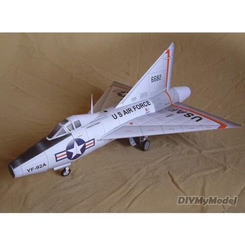 1: 48 American xf-92a delta wing experimental aircraft DIY Handcraft Paper Model KIT Handmade Toy Puzzles Gift Movie props