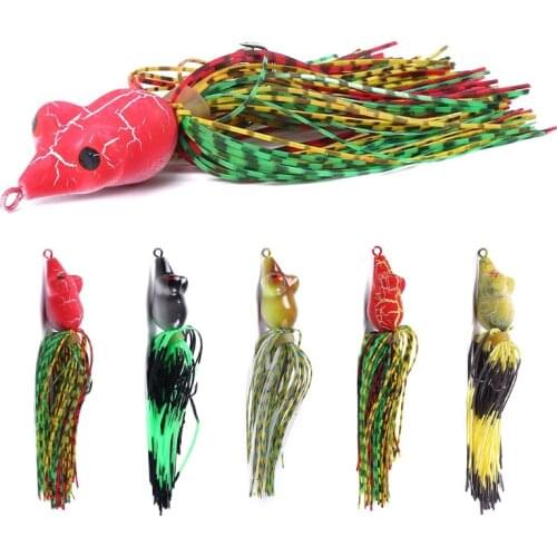 1pcs 7g 9cm Plastic Frog Fishing Bait with beard Snakehead Lure Simulation Soft Lures Top water Wobblers Baits Minnow Fishing