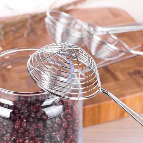 1pc Stainless Steel Draining scoop Multifunction Mesh Oil Strainer Flour Sifter Sieve Colanders Kitchen Accessories DIY Spoon