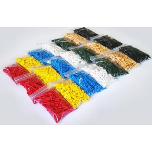 100pcs/bag wooden white mixture colors 70mm size golf ball tee free shipping