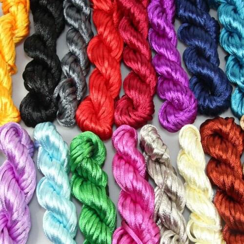 200 yards 2mm Silk Cord For Charms Beads Cabochons bracelet Braided Cord Bangle Chinese knot Craft Supply mix color