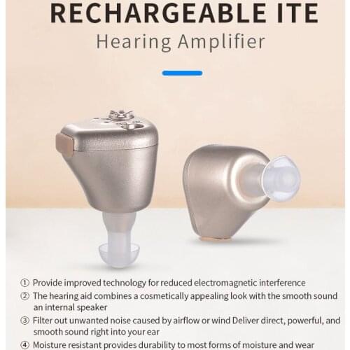 USB Rechargeable Invisible Complete In Ear Rechargeable CIC Digital Hearing Aids Amplifier Digital Mini In Ear Hearing Aid Tone