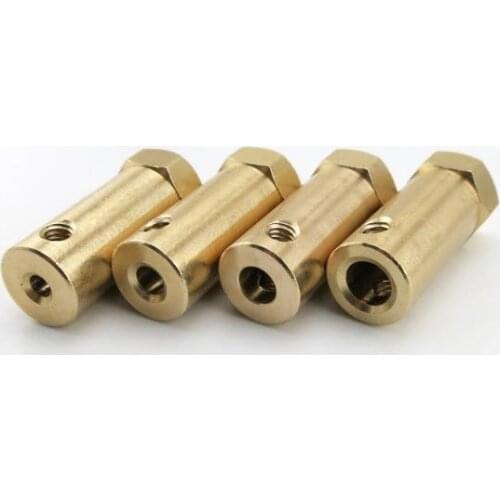30mm brass Pure Copper Hex Shaft Coupling Robot Intelligent Car Tire Connector Dc Gear Motor Model Shaft Couplings