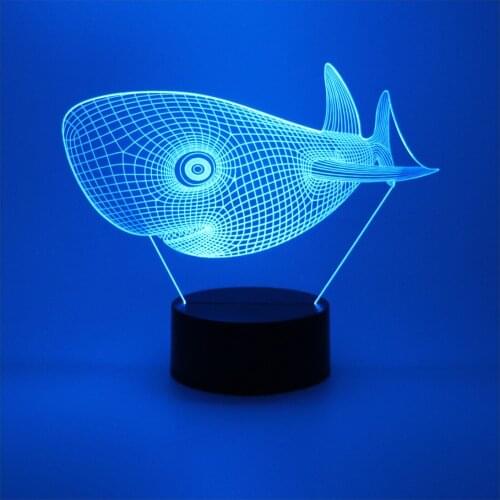 3D Lamp Whale Shape Night Lamp Desk Table Light 7 Colors Changing Touch Control Gift for Christmas Birthday Valentines Day