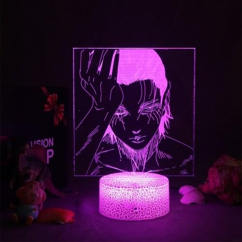 3DLamp Attack on Titan Captain Levi Ackerman Anime Figure Table Lamp Acrylic For Home Room Decor Light Cool Kid Child Gift Manga