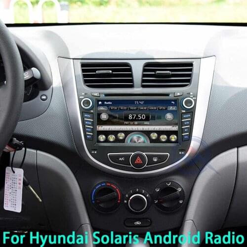 For Hyundai Solaris 2010 Car Radio Stereo GPS Navigator 6GB Ram 128GB Rom Autoradio 2Din Android 10 Bluetooth Multimedia Player