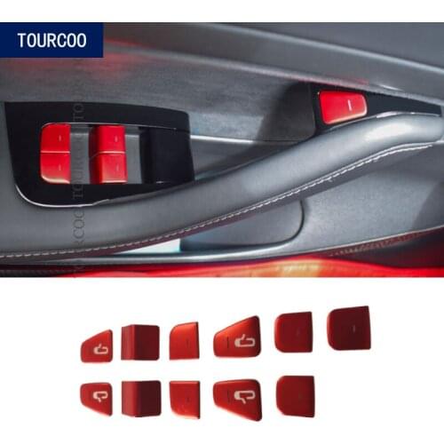 Car Styling Door Window Lift Switch Button Cover Trim Sticker for Tesla Model 3 Car Modification Decoration Accessories