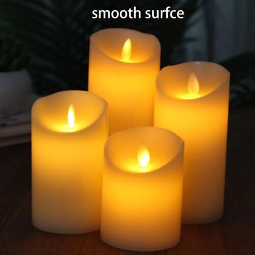 Flameless LED Candle Light Real Paraffin Wax Pillars with Realistic Swing Flames for Birthday Wedding Christmas