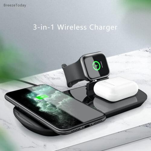3 In 1 Wireless Charger Fast Charging For iPhone 12 Pro XR XS Max Xiaomi 11 For Samsung S21 Apple Watch 1 2 3 4 5 6 Galaxy Buds