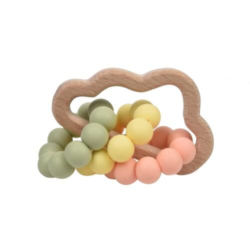 Mabochewing 1pcs Cloud Shape Pendant Silicone Beaded Baby Teethers Bracelet