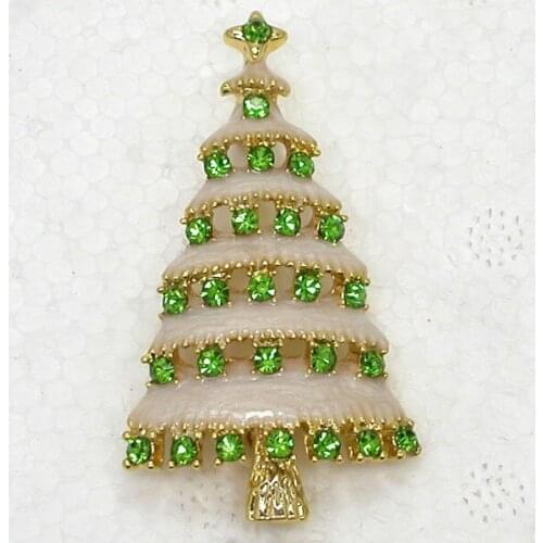 Enamel Rhinestone Christmas Tree brooch Christmas gift Pin brooches C820 K2