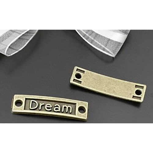 C134)20 pieces 35x10mm Antique Bronze Zinc Alloy Dream Bracelets Connect Charms Diy Jewelry Findings Accessories Wholesale