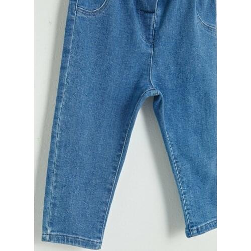 Baby girl jeans strap Cotton star print jeans elastic waist for girls kids jeans autumn novelty clothes baby girls