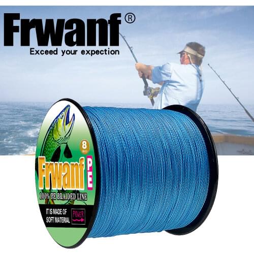 Frwanf 8 Strand Japan Super Strong PE Braided Fishing Line Multifilament Fishing Line 500m Braid Thread Black 8 Braid 6LB -300LB