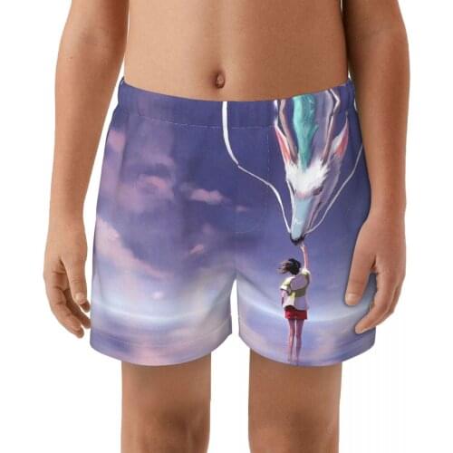 Spirited Away Hot sell swimming Trunks boys Beach shorts Hi-Q Swimwear with Pocket trunks cute springs Sports suit kid Swimsuit