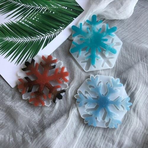 Crystal Epoxy Resin Mold Ornaments Snowflake Octagonal Shape Resin Mold Pendant Silicone Crafts Molds Jewelry Making Accessories