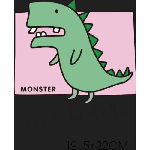 Cool Dinosaur Heat Transfers Kawaii Animal Iron On Patches For Clothing DIY Sticker Baby Jeans Jurassic Park Sticker
