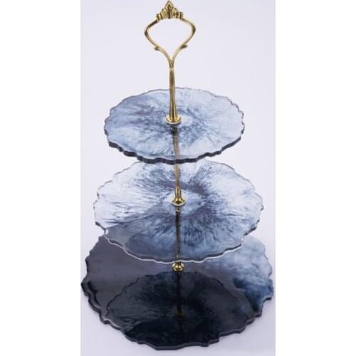 Crystal Epoxy Resin Mold Three-layer Fruit Tray Casting Silicone Mould DIY Crafts Desktop Decoration Making Tools