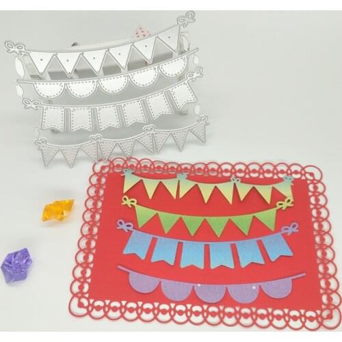 4 types of holiday bunting metal cutting molds for scrapbooking photo album decoration DIY handmade art