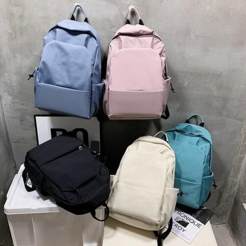 Fashion Men Laptop Backpack Women Daypack Solid Color School Bags For Girls Boy Waterproof Bookbags Travel Bagpack