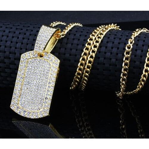 Mens/Ladies Hip Hop Ice Glittering Army Pendant Gold Color Necklace Fashion Hip Hop Necklace Jewelry